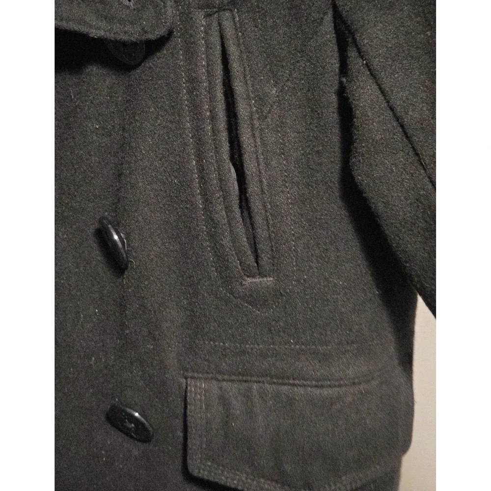 Gap Kids Black Wool Peacoat Jacket Double Breasted Warm Winter Coat Small 6-7